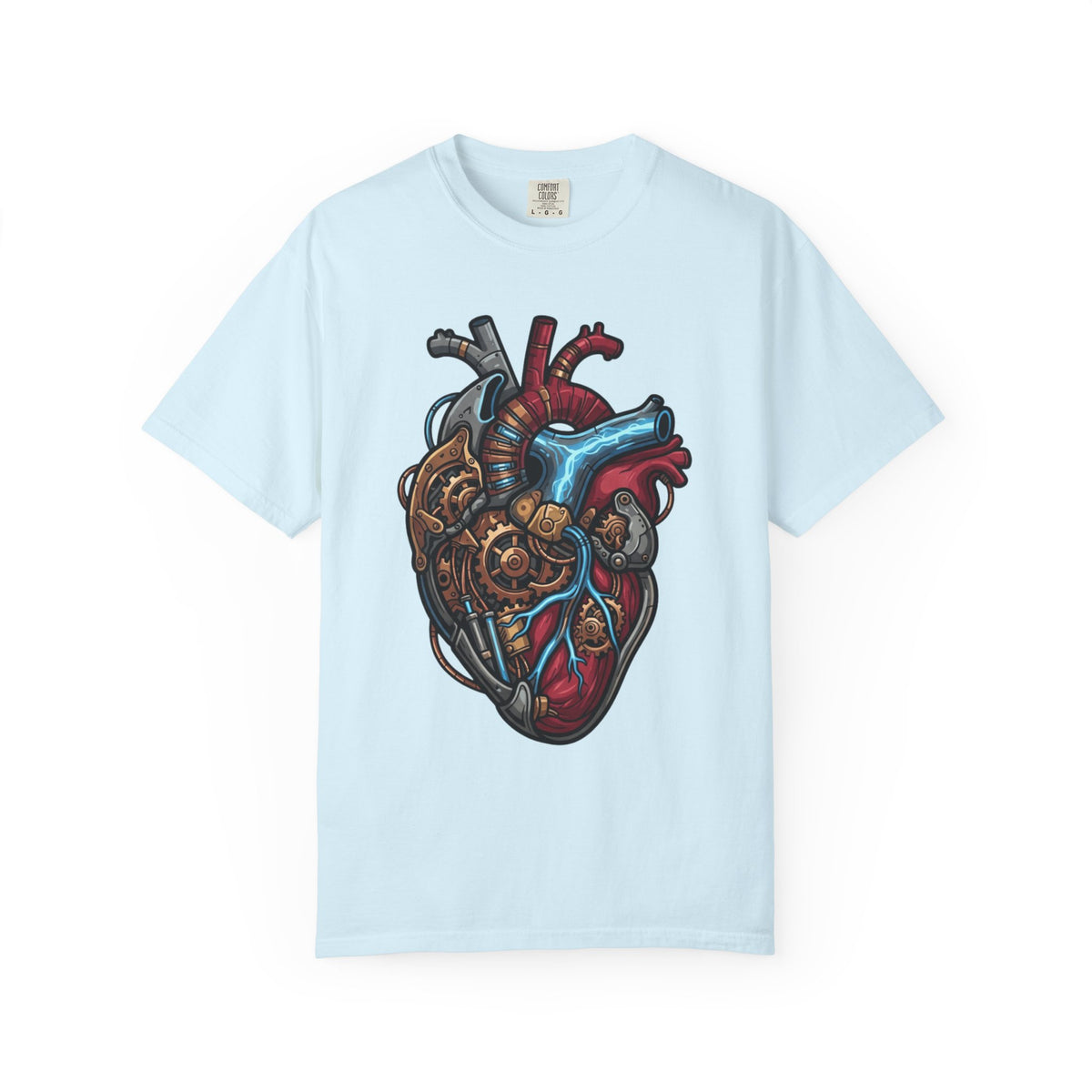 Color: Chambray | Mechanical Heart Unisex Garment-Dyed Tee