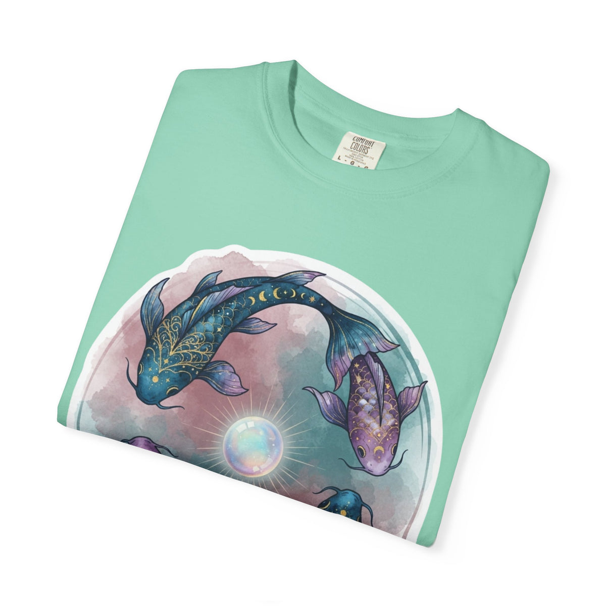 "Pisces The Infinite Fish" Unisex Garment-Dyed Tee