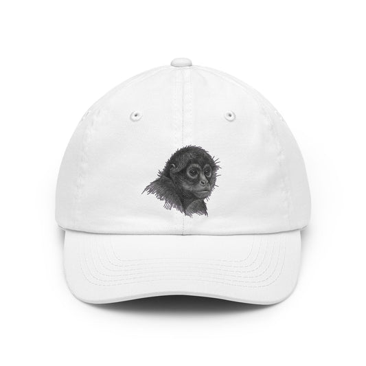 Color: White | Pencil Sketch Art Spider Monkey Dad Hat — Graphic