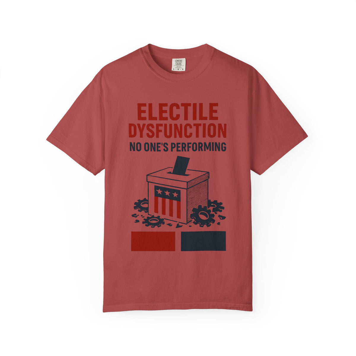 Color: Crimson | Electile Dysfunction Unisex Garment-Dyed T-shirt