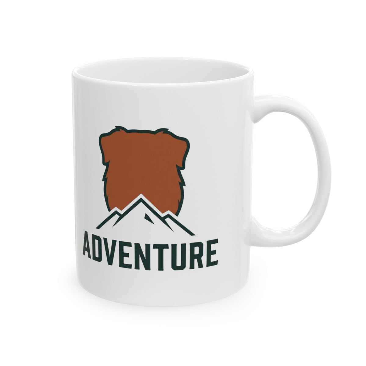 "Adventure Dog" White Ceramic Mug — Graphic