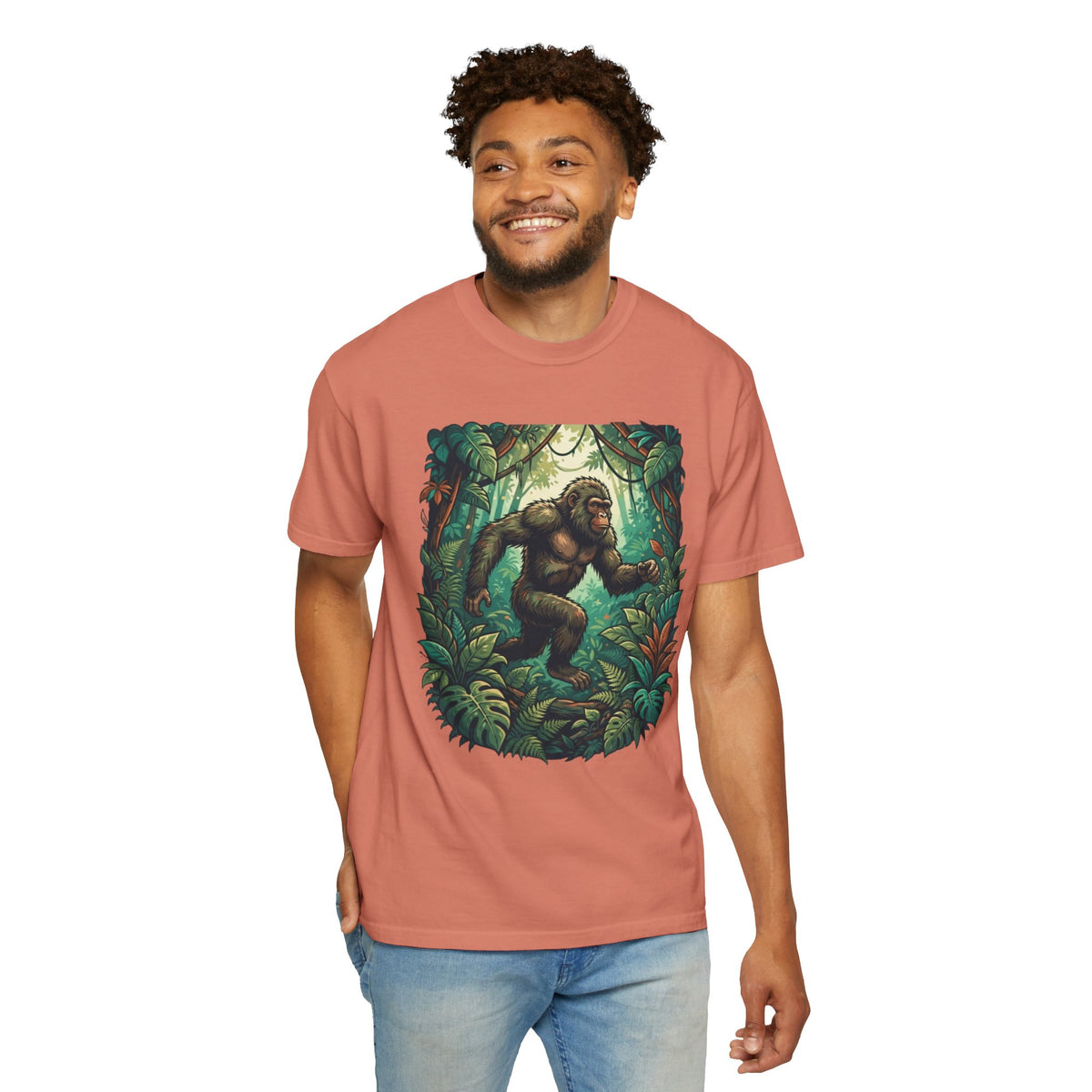 Color: Terracotta | The Bukit Timah Monkey Man (Singapore) Unisex Garment-Dyed Tee