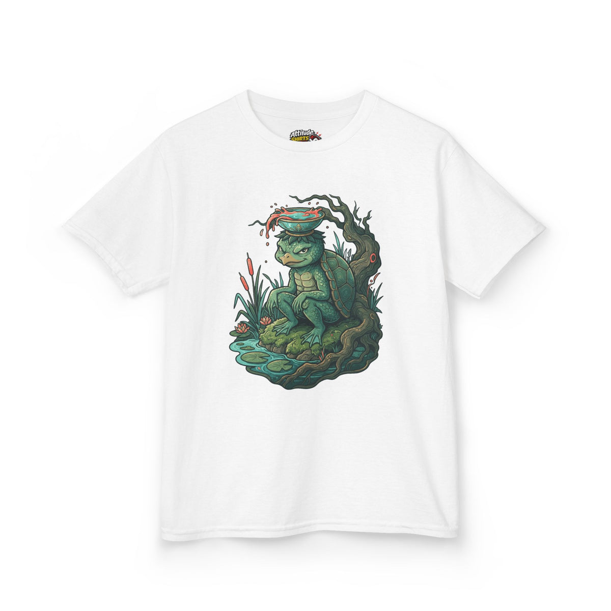 Color: White | Kappa (Japanese Folklore) Kids Tee