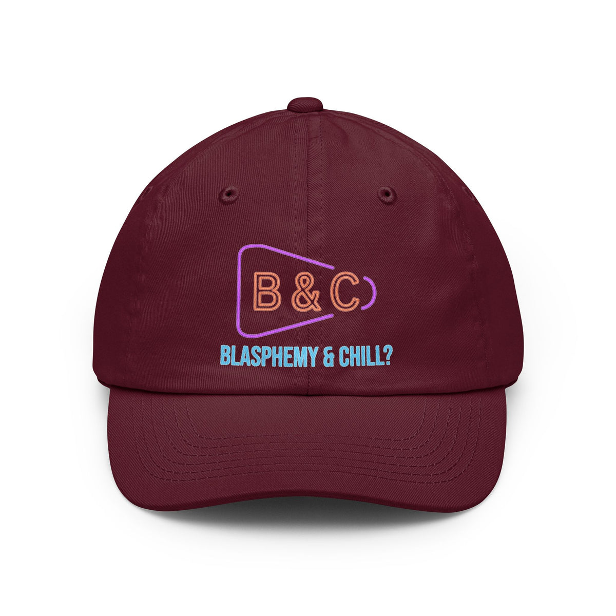 Color: Maroon | Good Book Series Blasphemy & Chill Dad Hat