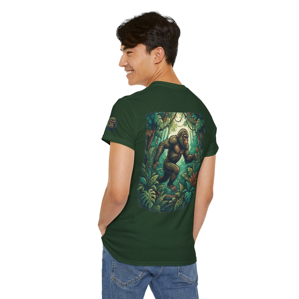 Color: Forest Green | The Bukit Timah Monkey Man (Singapore) Premium Graphic Tee