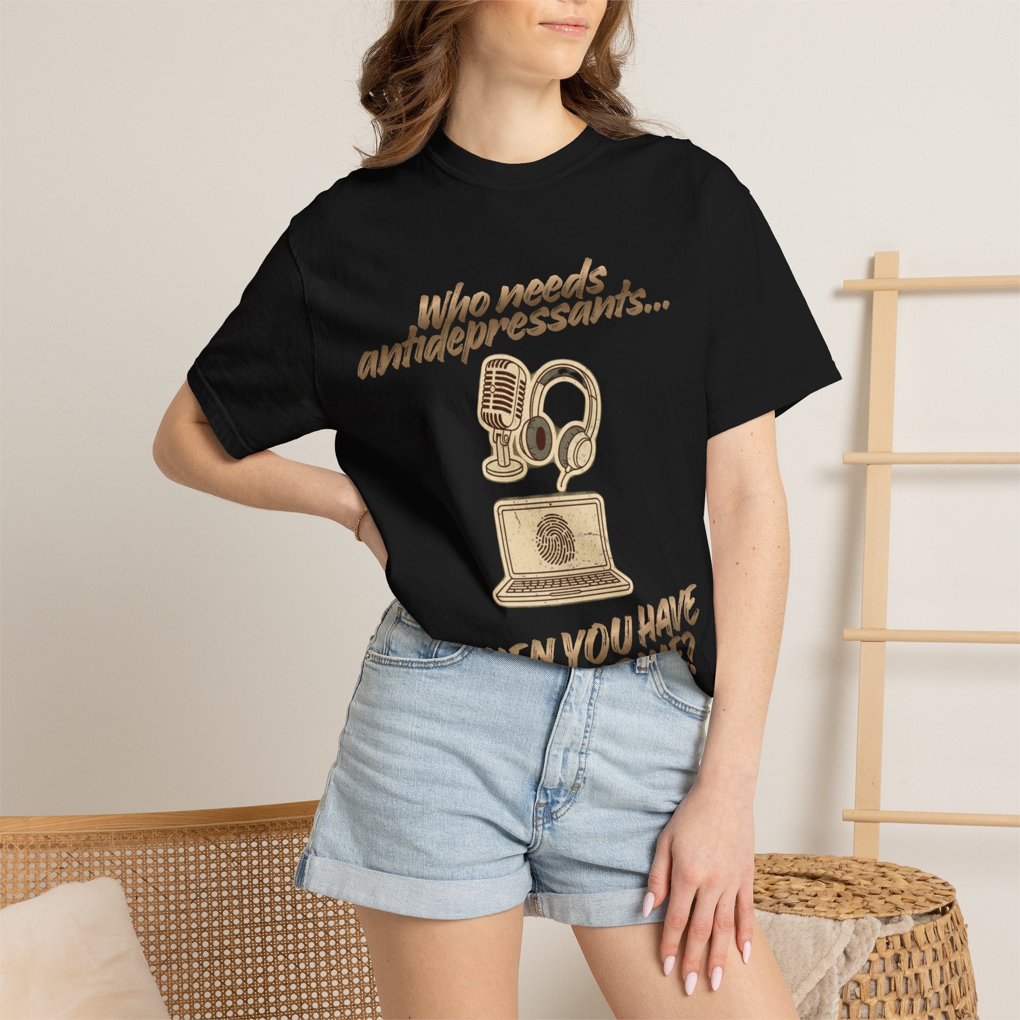 “Who Needs Antidepressants… When You Have True Crime?” Unisex Garment-Dyed T-shirt
