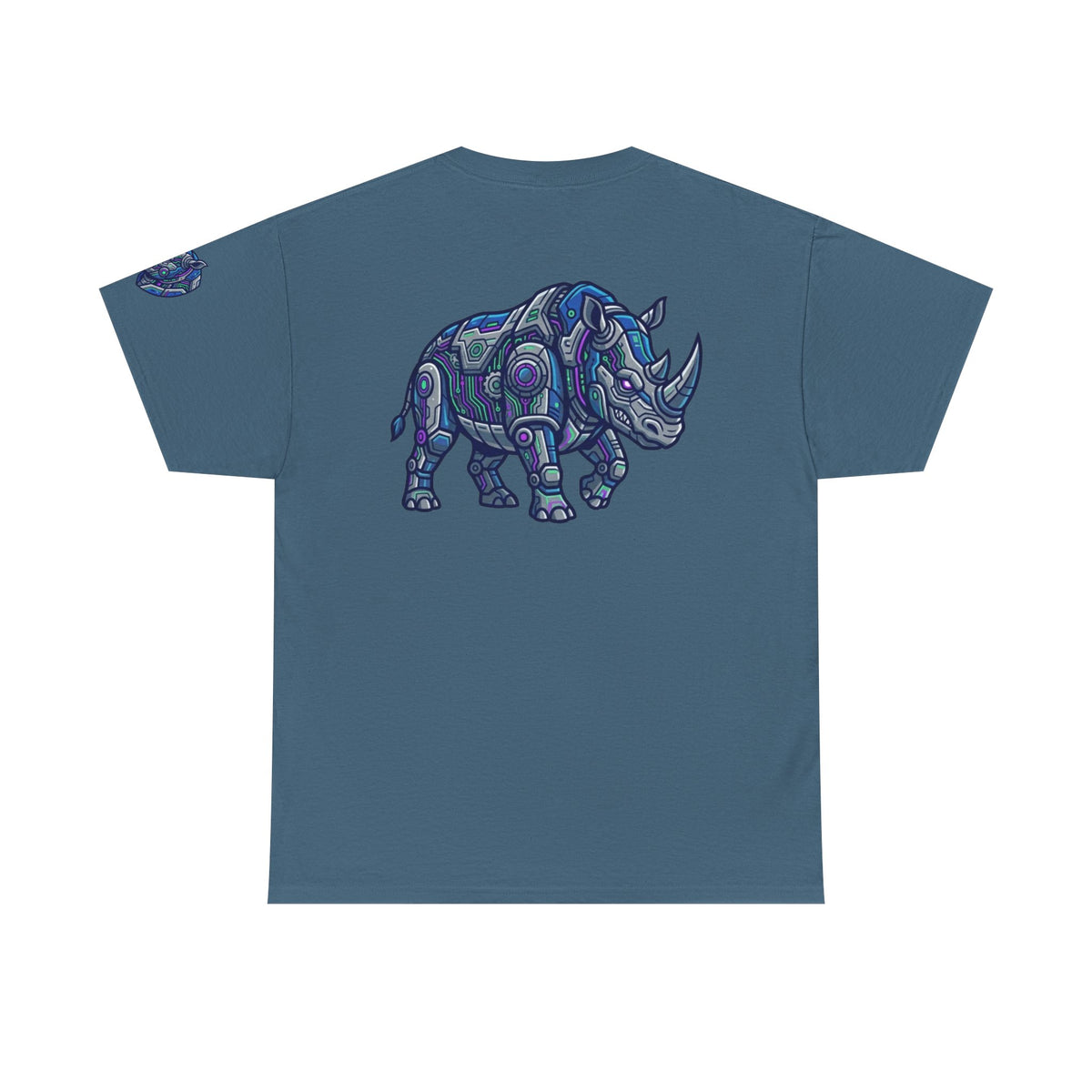 Color: Indigo Blue | Cyber Rhino Premium Graphic Tee