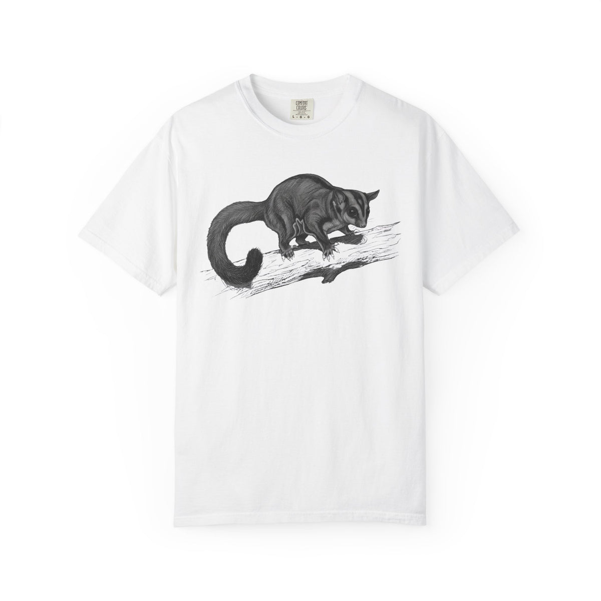 "Pencil Sketch Art Sugar Glider" Unisex Garment-Dyed Tee