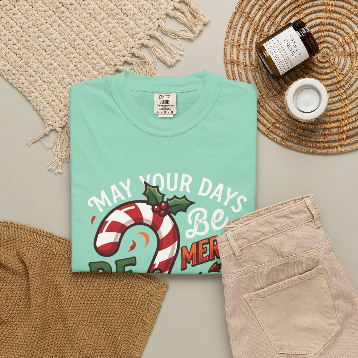 "May Your Days Be Merry and Spicy" Unisex Garment-Dyed Tee