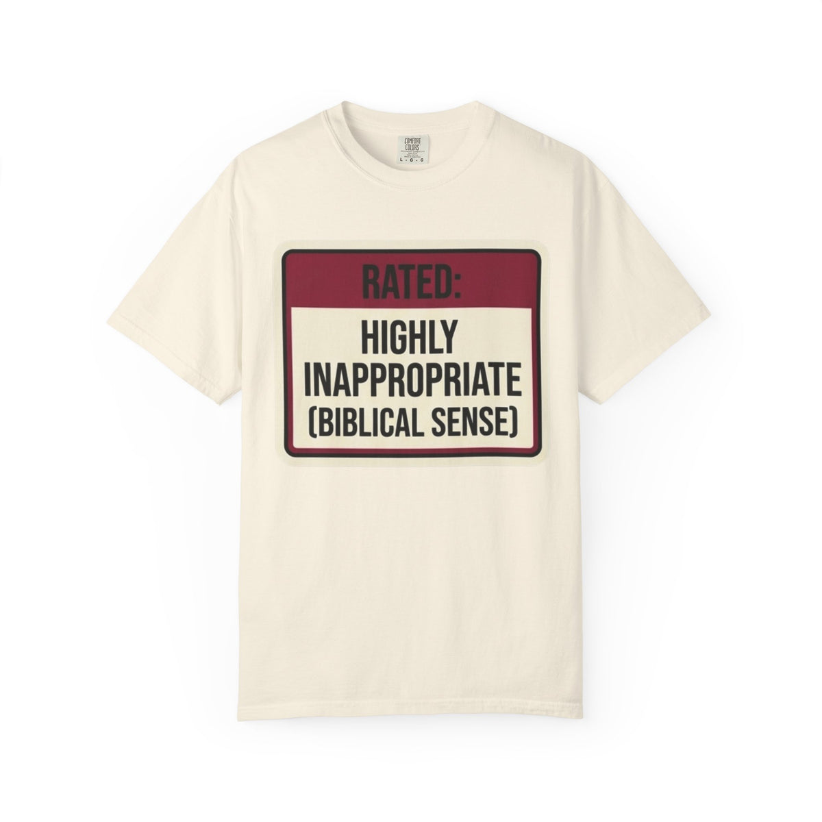 Color: Ivory | Good Book Series Highly Inappropriate Unisex Garment-Dyed Tee