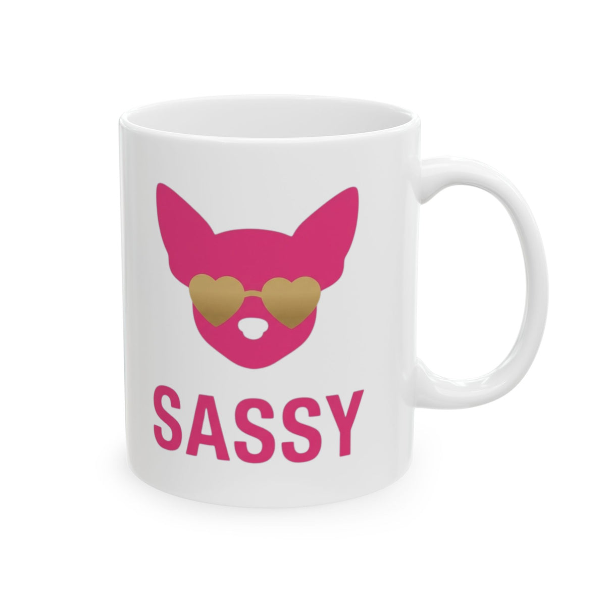"Sassy Since Birth" White Ceramic Mug — Graphic