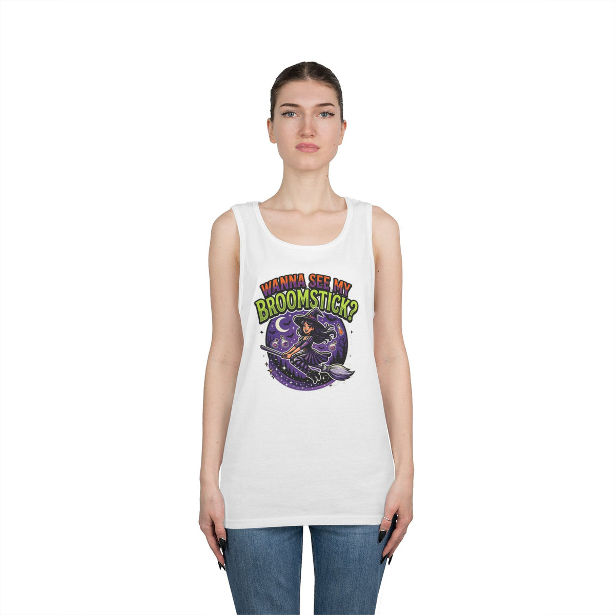 Color: White | Wanna See My Broomstick Tank Top