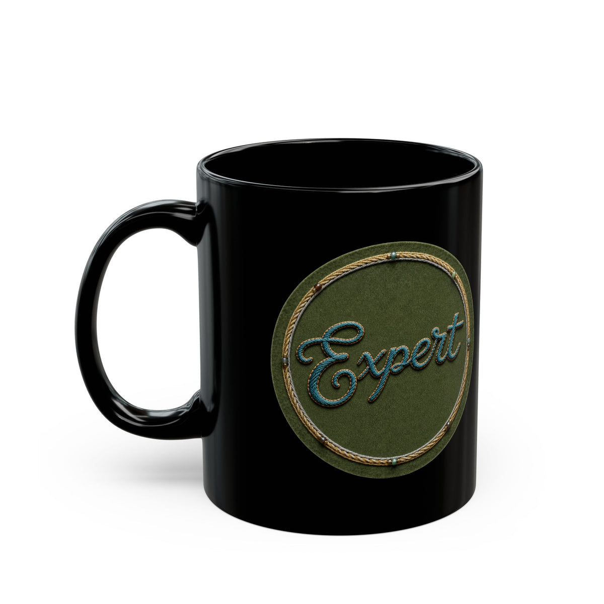 "Expert In Things That Don't Matter" Black Ceramic Mug — Graphic