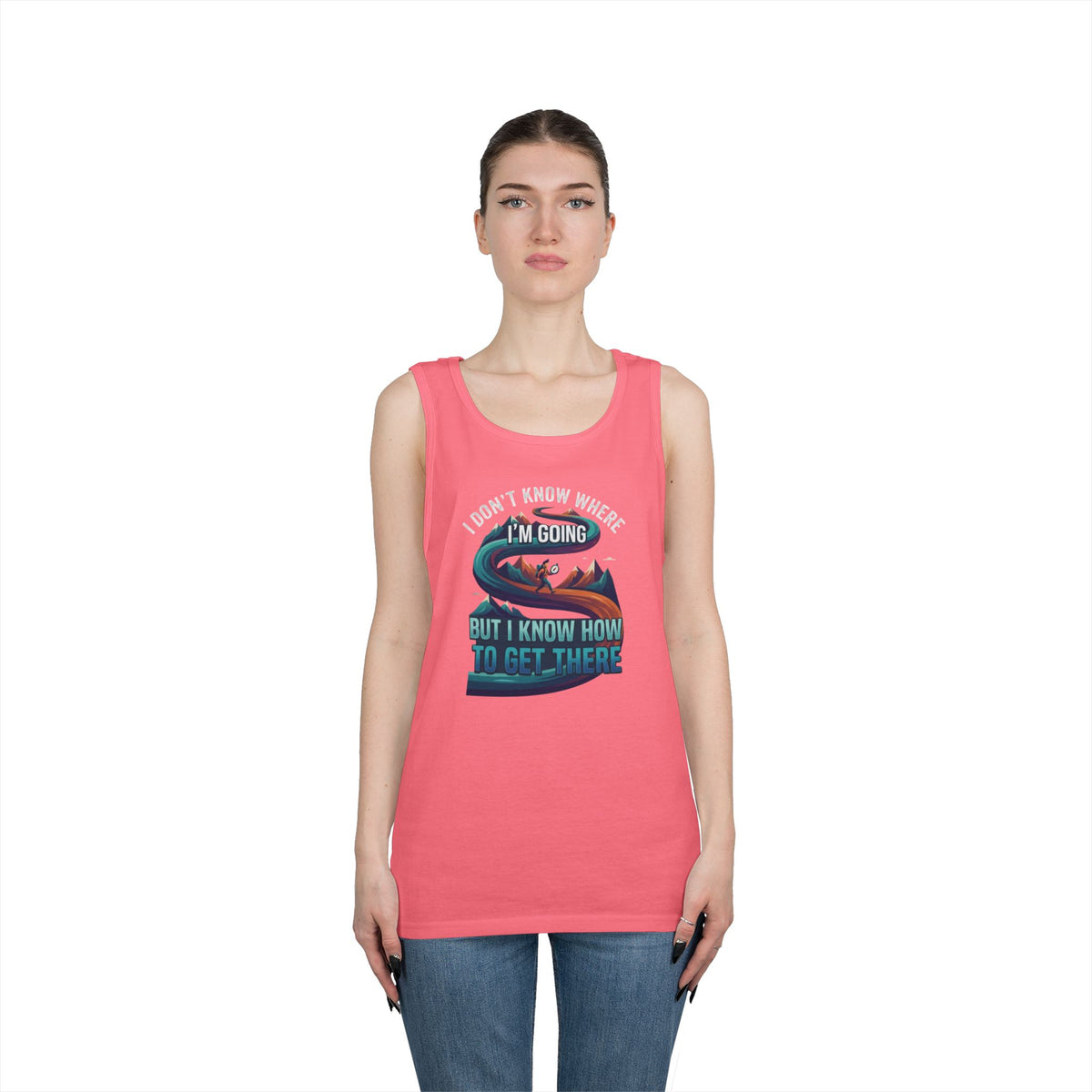 Color: Safety Pink | I Don't Know Where I'm Going Tank Top