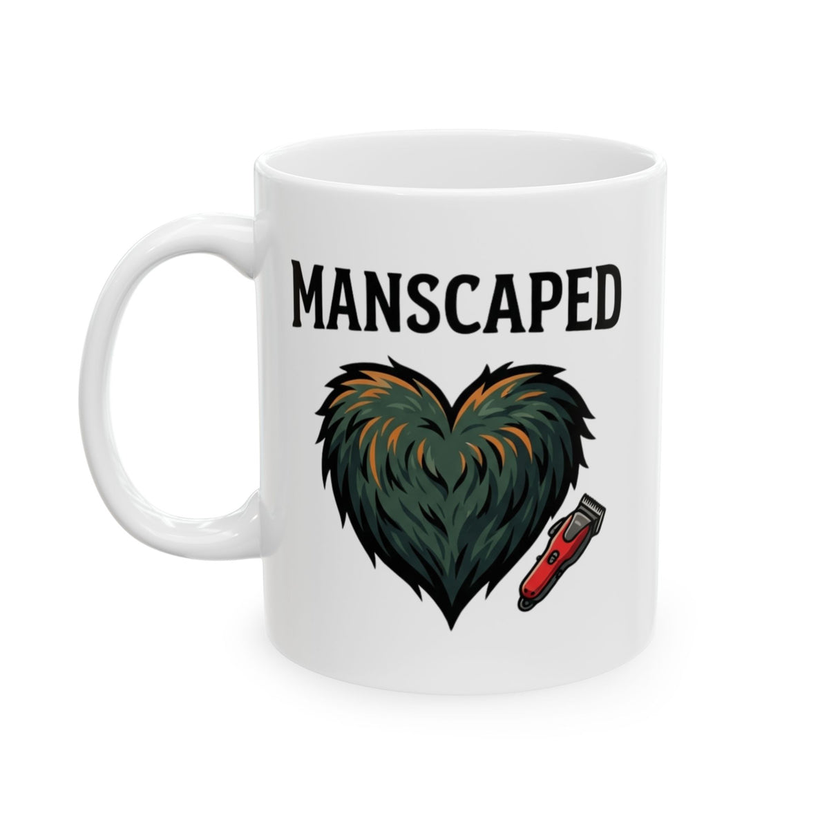 "Manscaped for the Full Moon" White Ceramic Mug — Graphic
