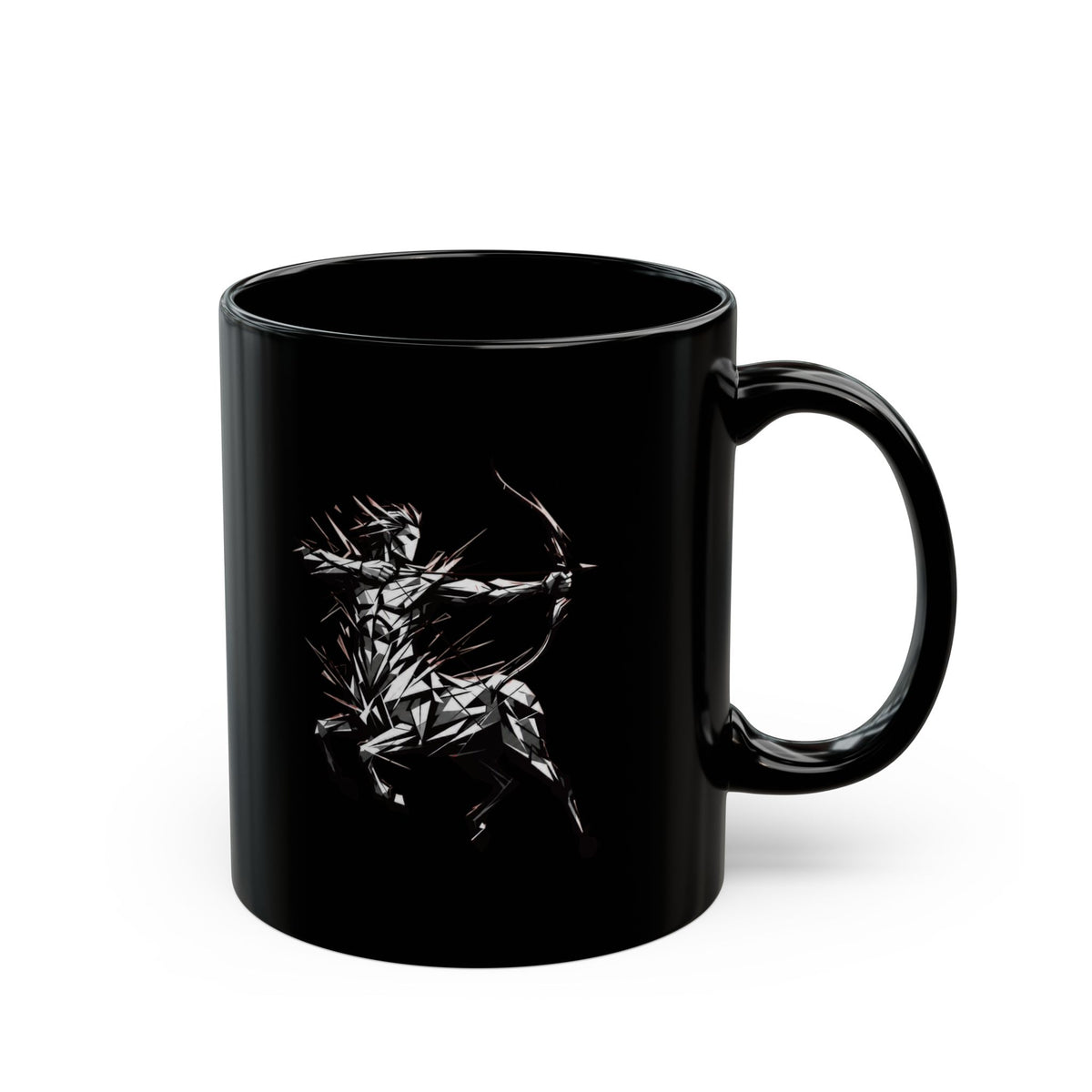 "Sagittarius The Archer Centaur" Black Ceramic Mug — Graphic
