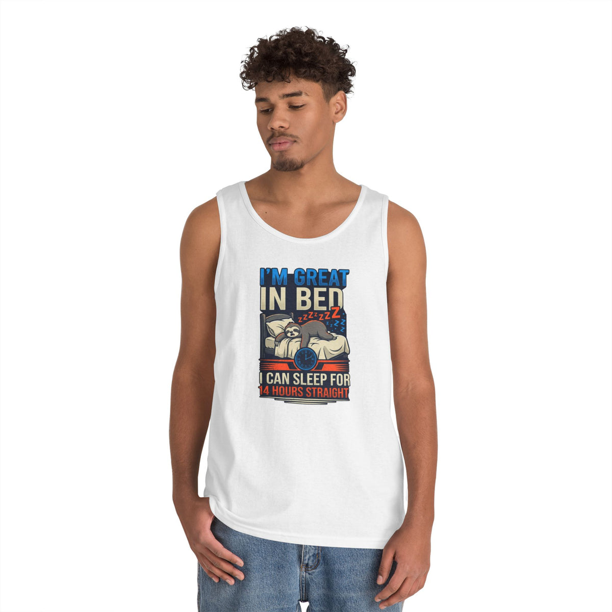 Color: White | I'm Great In Bed Tank Top