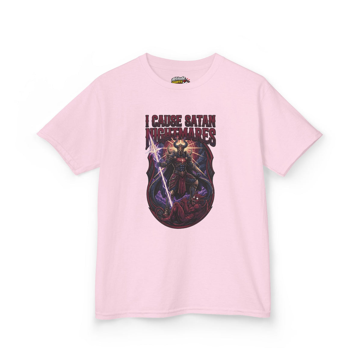 Color: Light Pink | I Cause Satan Nightmares Kids Tee