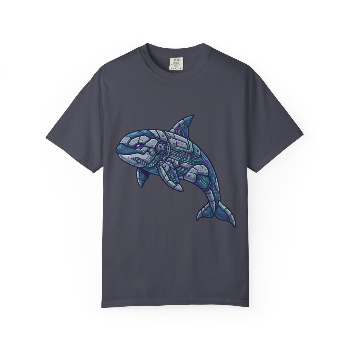 Color: Navy | Killer Whale Unisex Garment-Dyed Tee