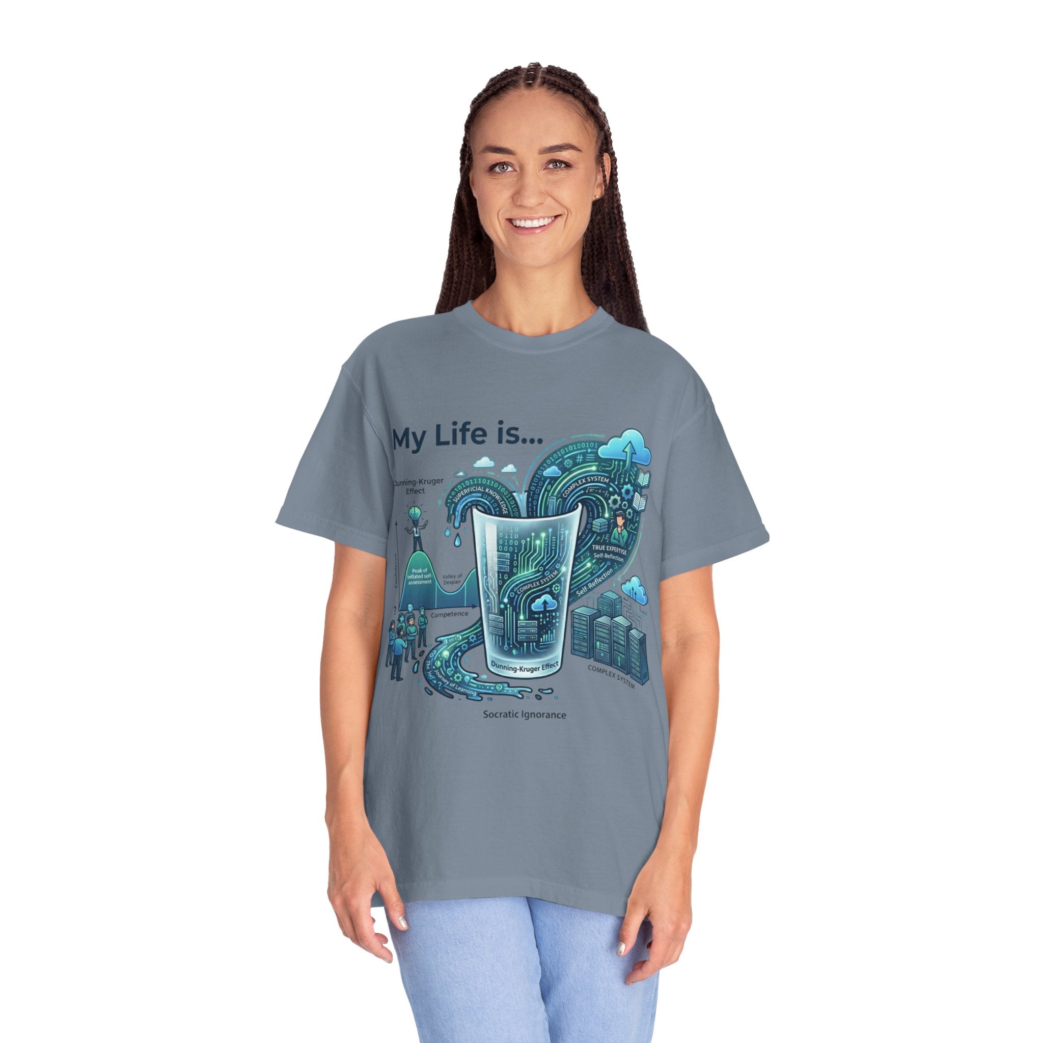 "Dunning Kruger" Unisex Garment-Dyed T-shirt
