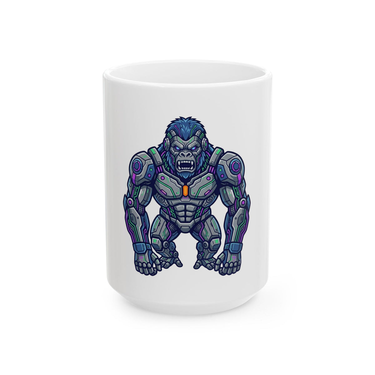 "Cyber Gorilla" White Ceramic Mug