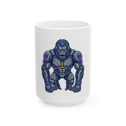 "Cyber Gorilla" White Ceramic Mug