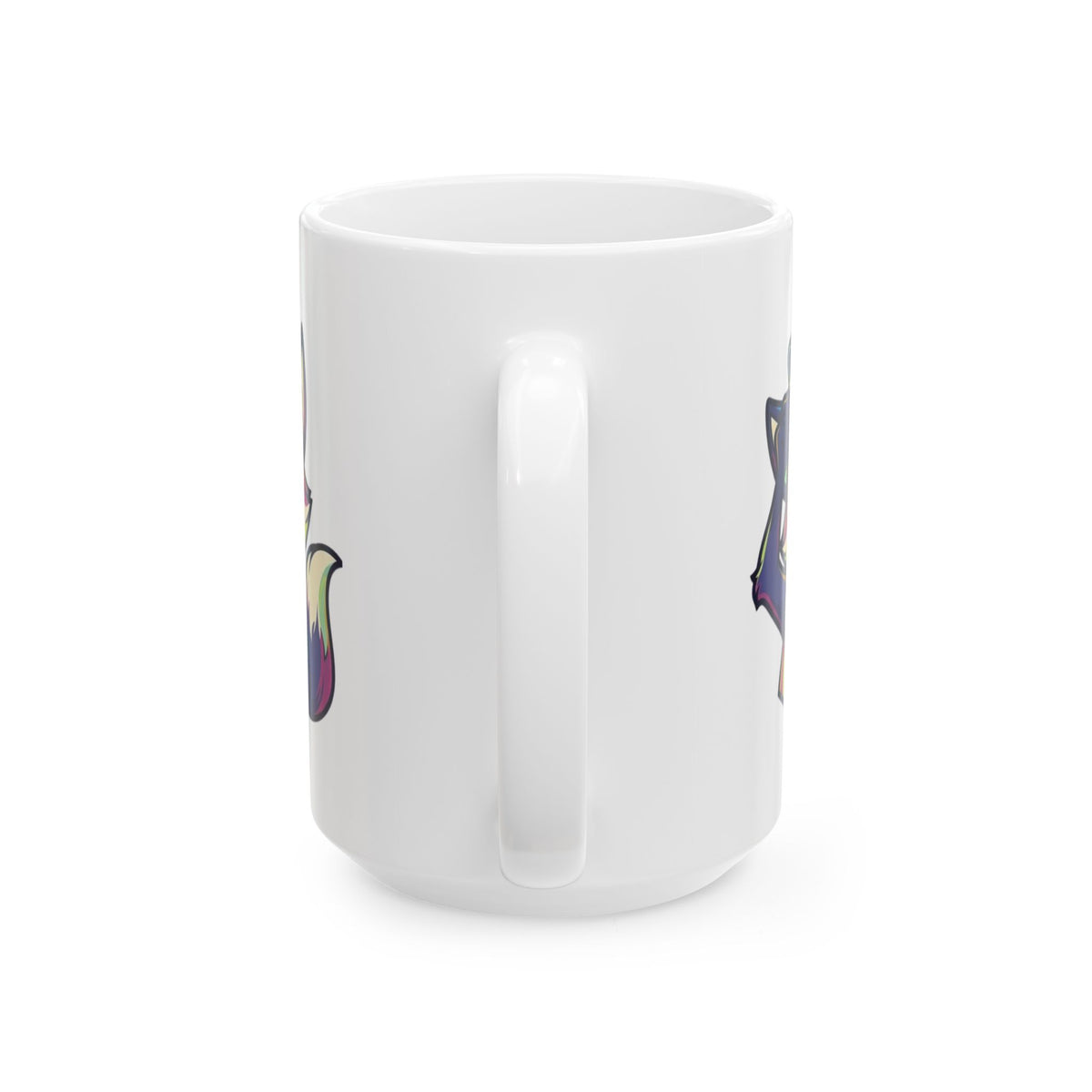 "Mischievous" White Ceramic Mug — Graphic