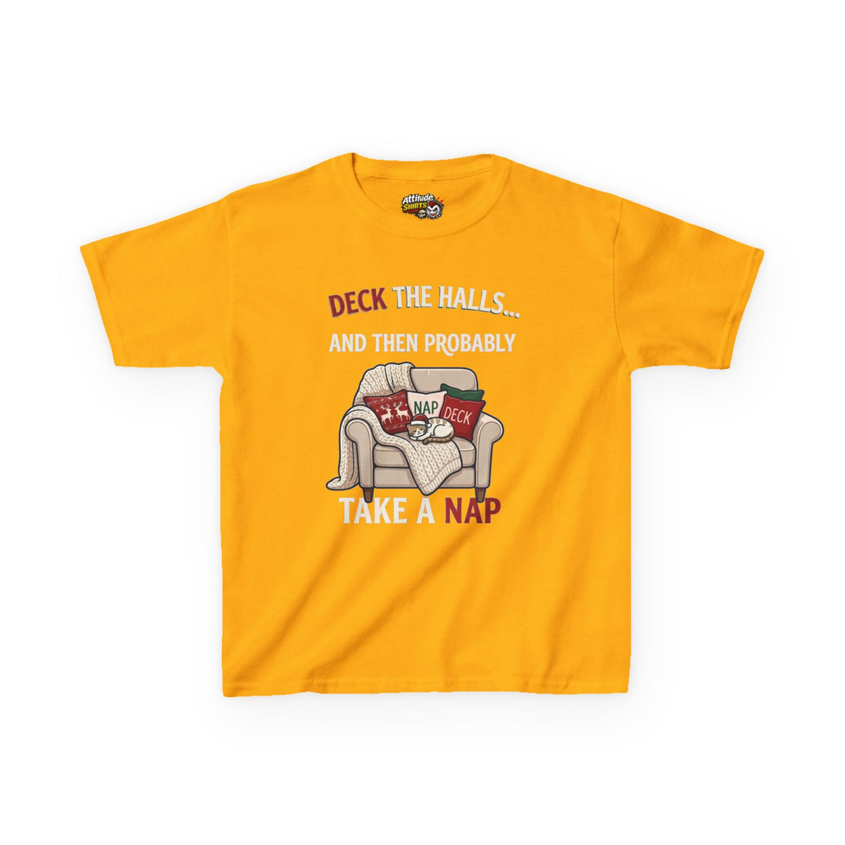 "Deck The Halls And Take A Nap" Kids Tee