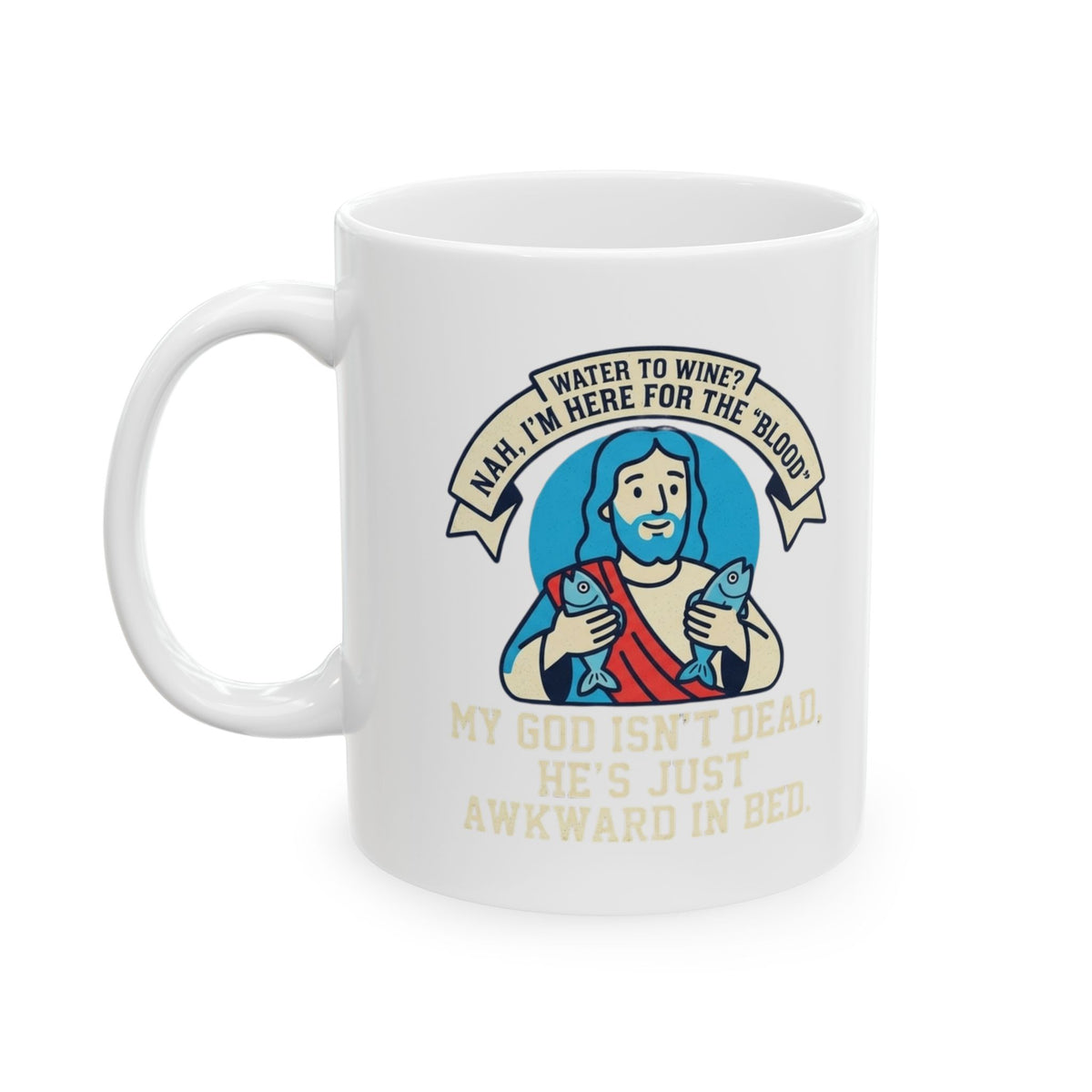 "Good Book Series Not Dead Awkward In Bed" White Ceramic Mug