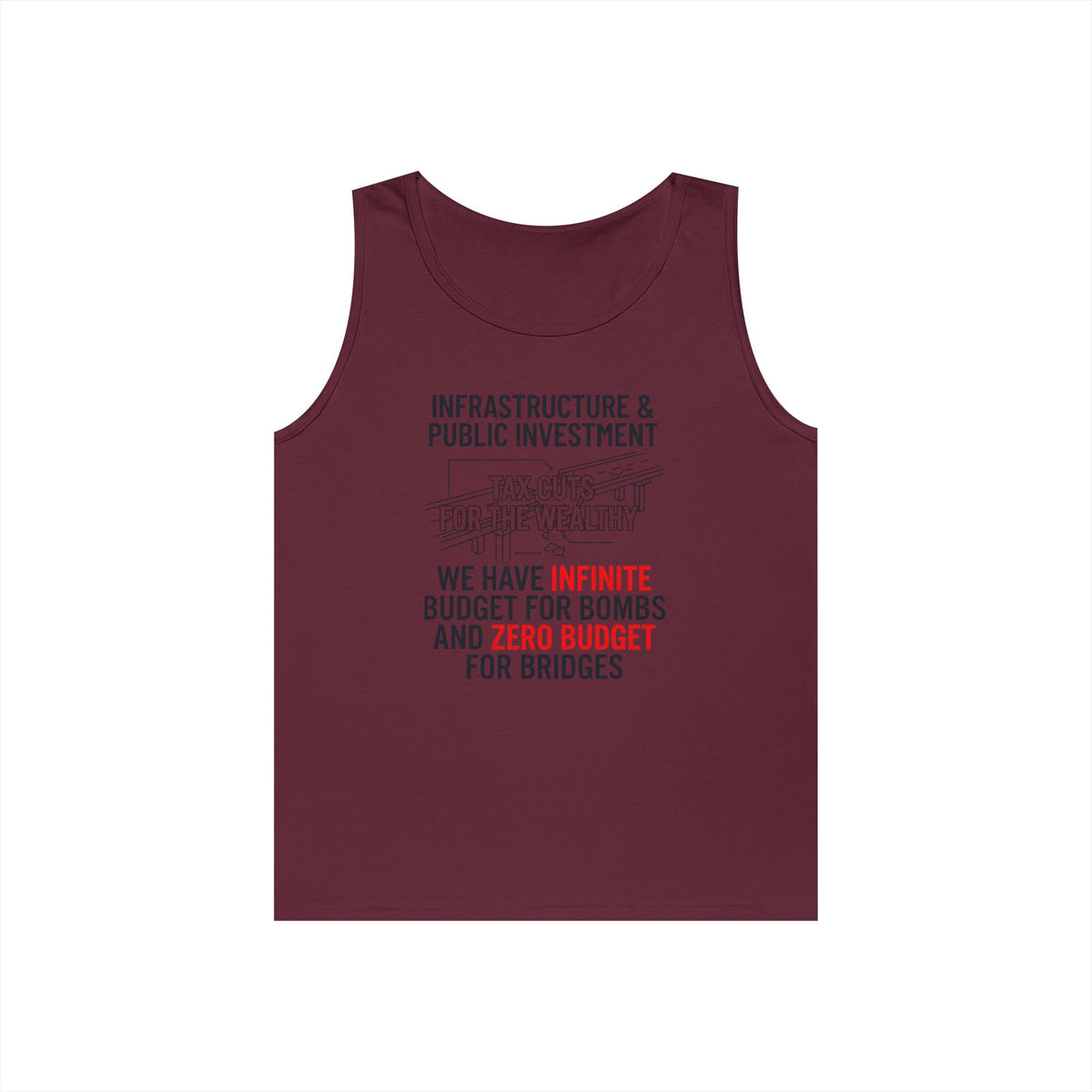 Color: Maroon | Protest Series - Fix The Roads Tank Top