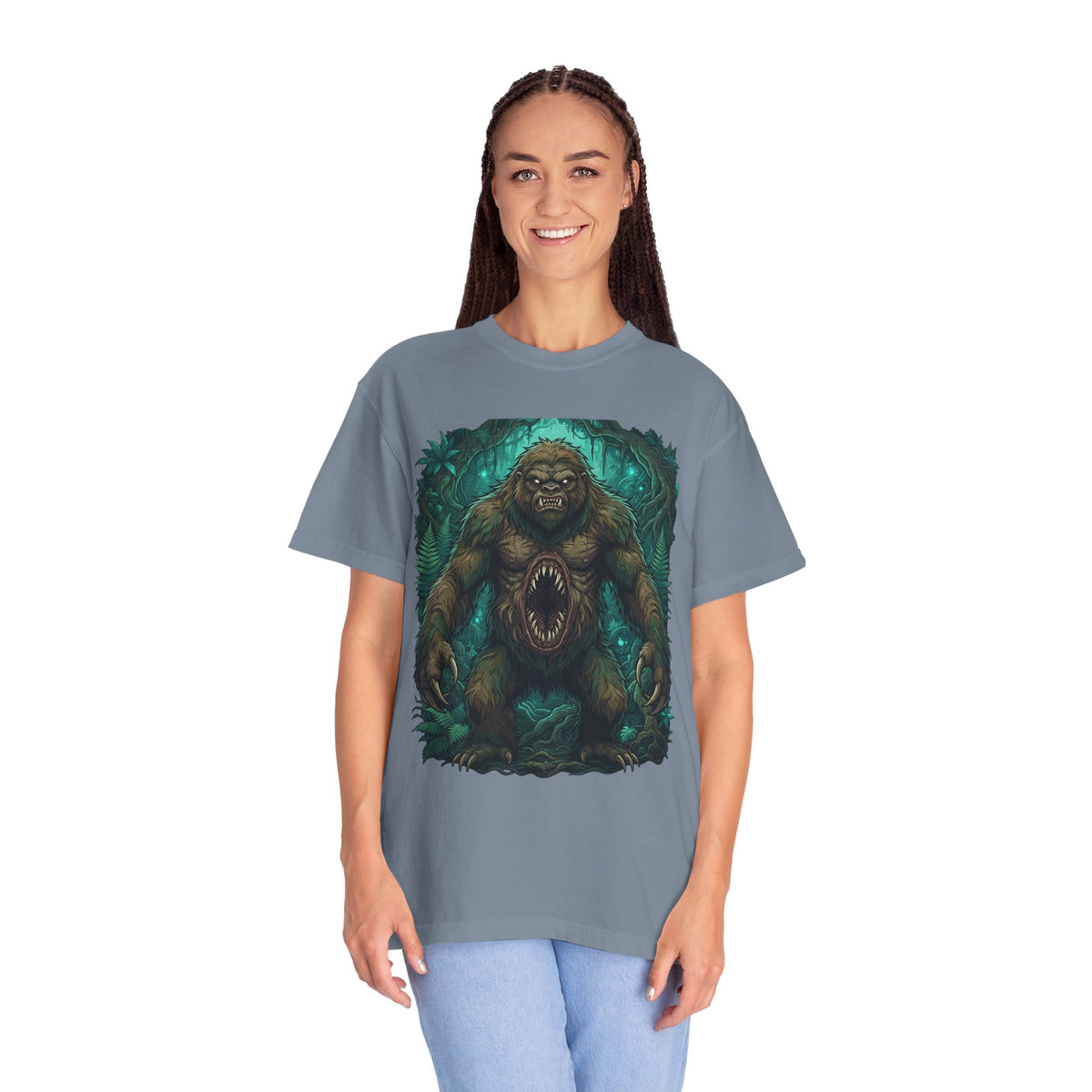 Color: Blue Jean | Mapinguari (Amazon Rainforest) Unisex Garment-Dyed Tee