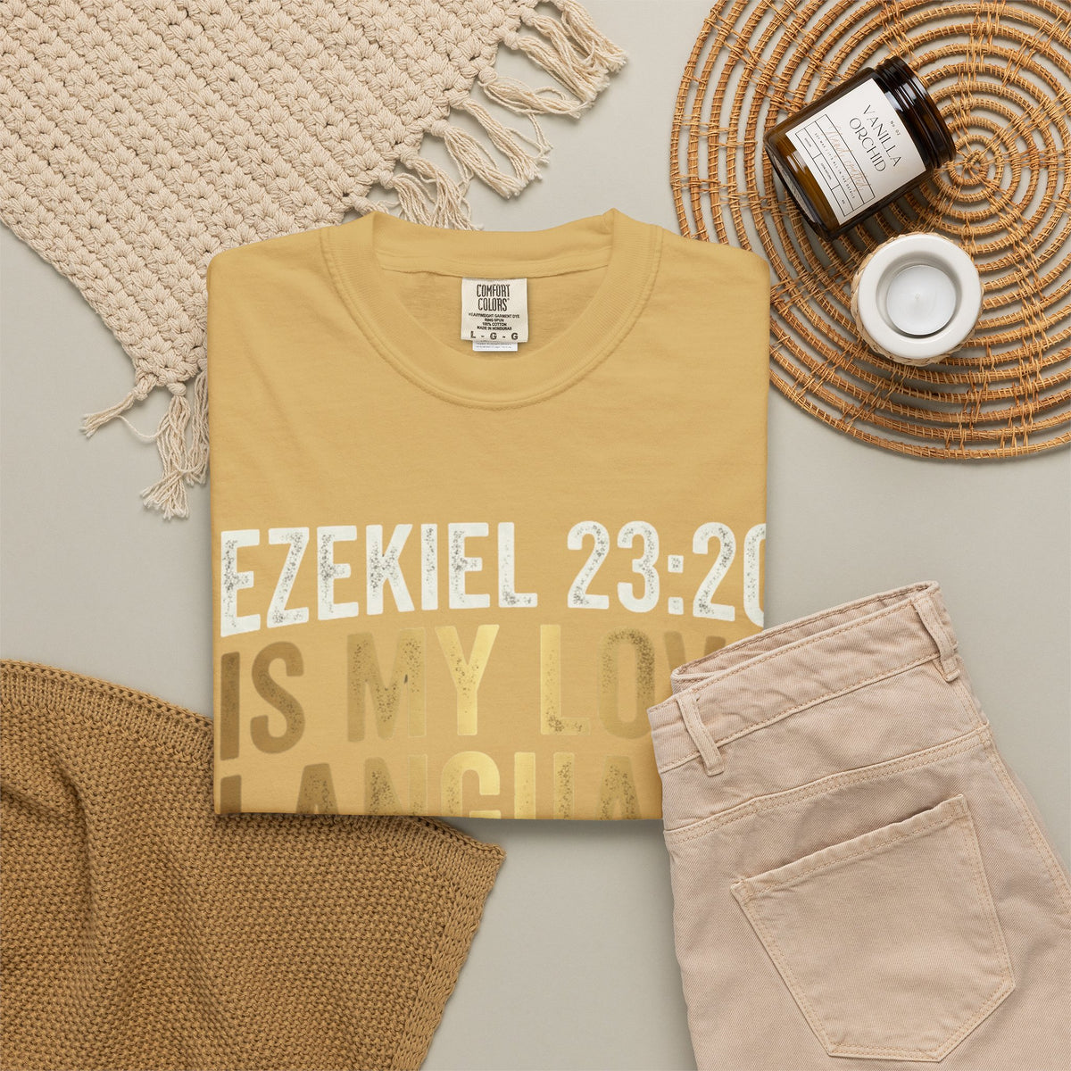 Good Book Series Ezekiel 23 20 Love Language Unisex Garment-Dyed Tee