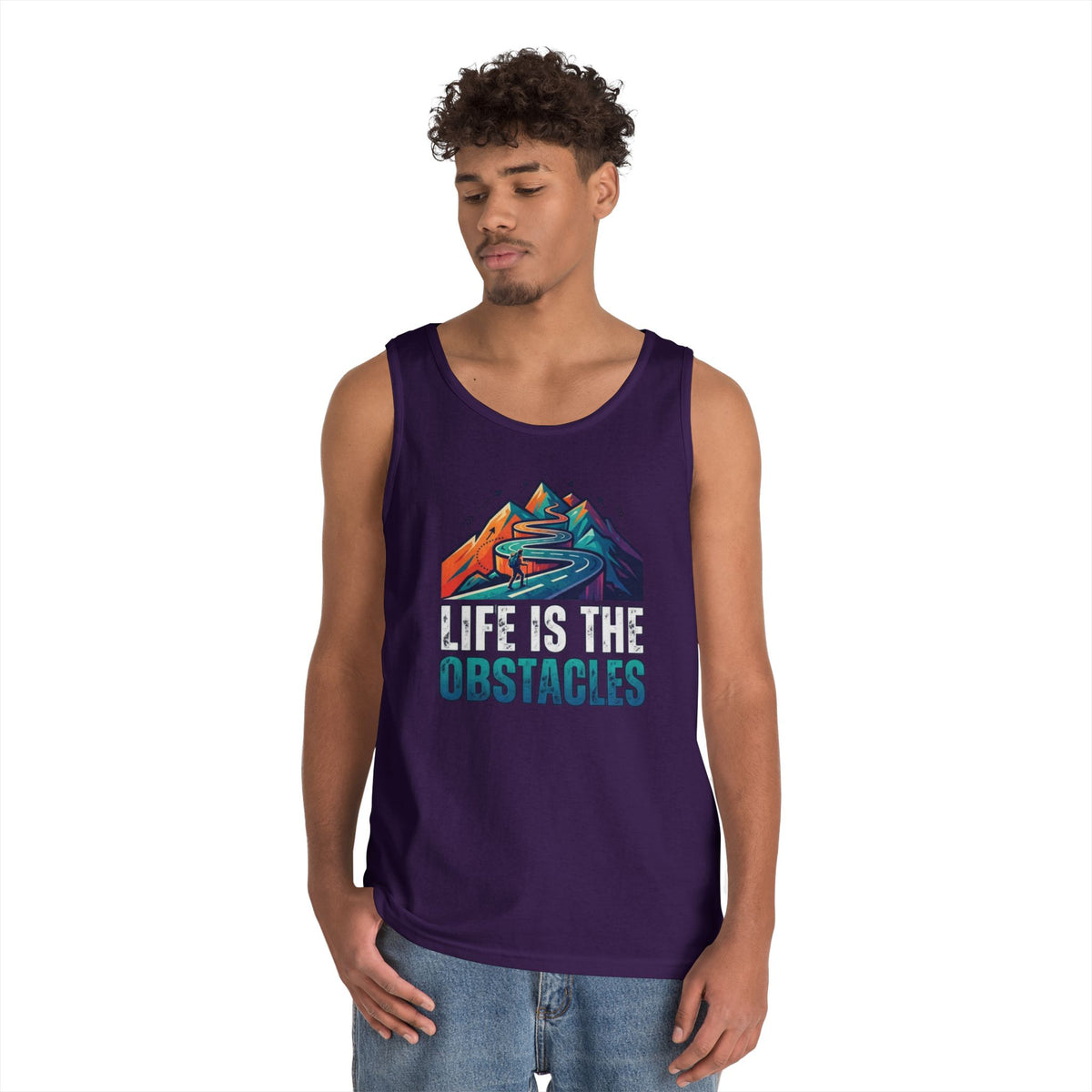 Color: Purple | Life Is The Obstacles Tank Top