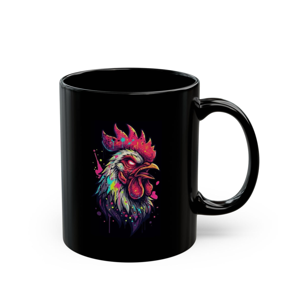 "Chickenshit" Black Ceramic Mug — Graphic