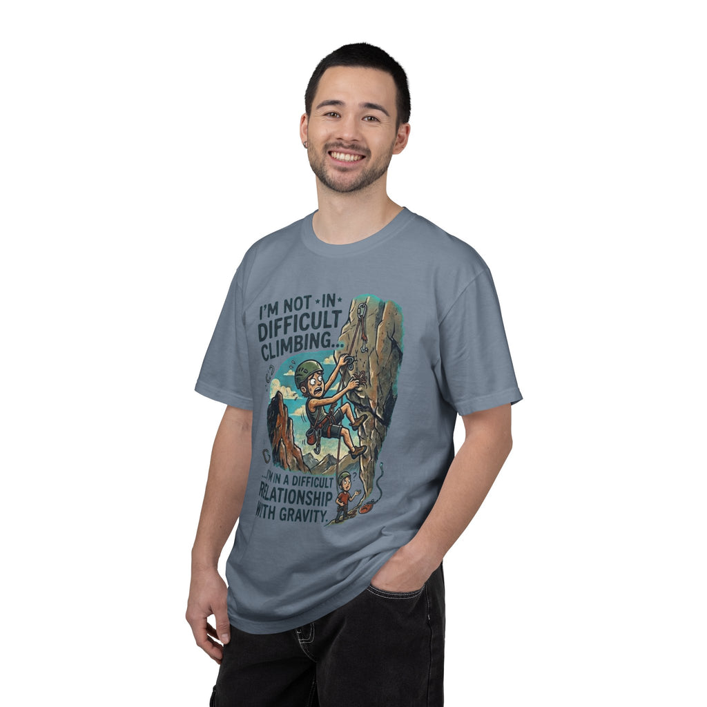 "Difficult Climbing" Unisex Garment-Dyed Tee