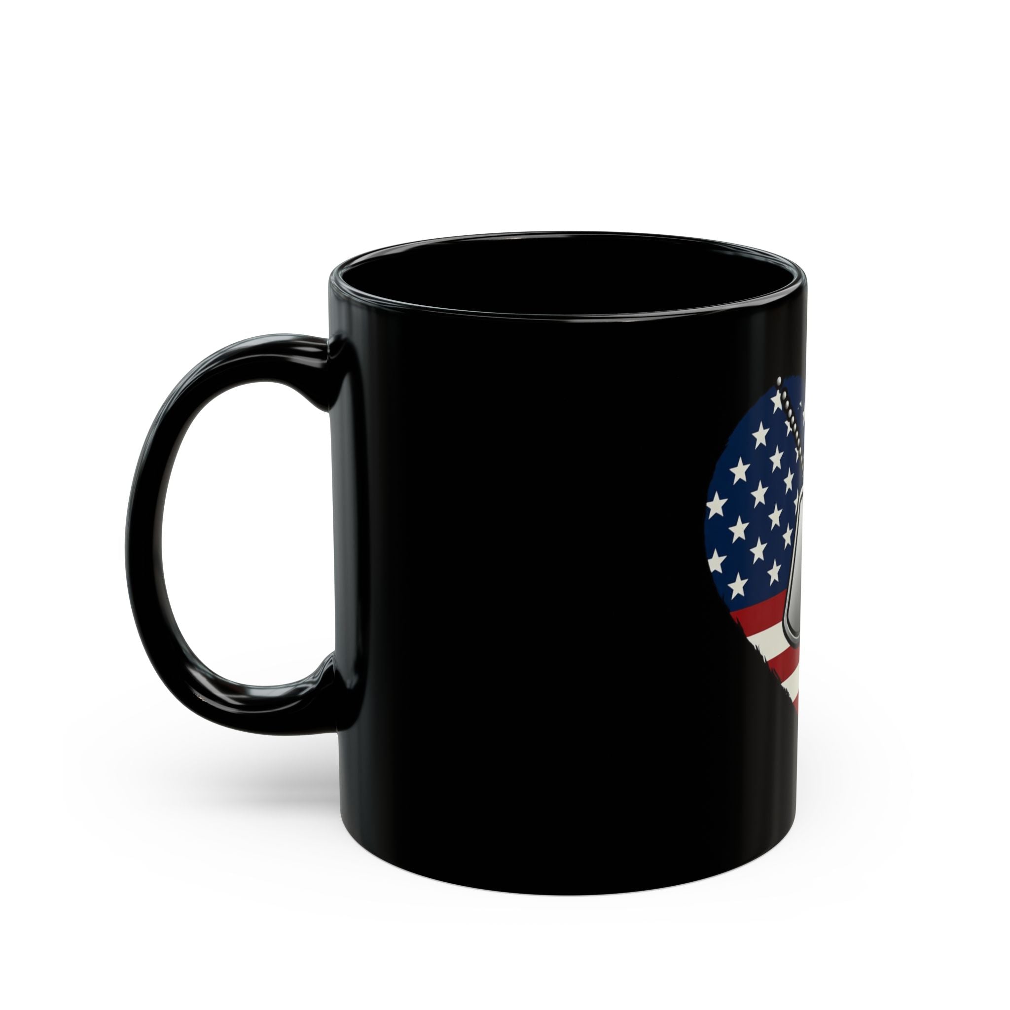 "Proud Military Mom" Black Ceramic Mug
