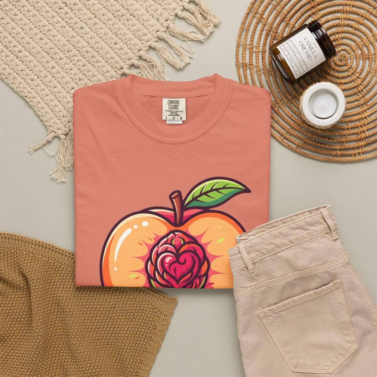 "Warm Sweet Juicy" Unisex Garment-Dyed Tee