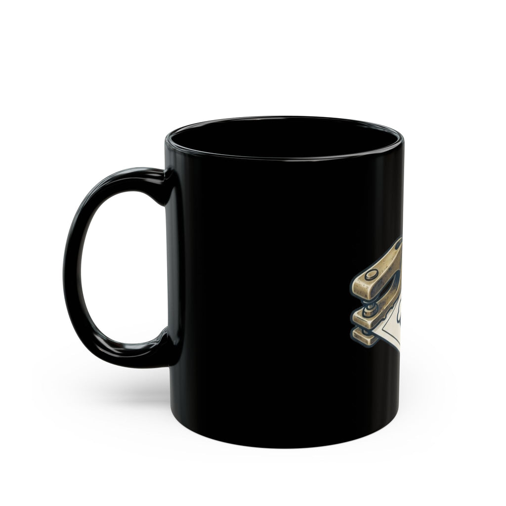 "One-Way Ticket Brewery" Black Ceramic Mug — Graphic