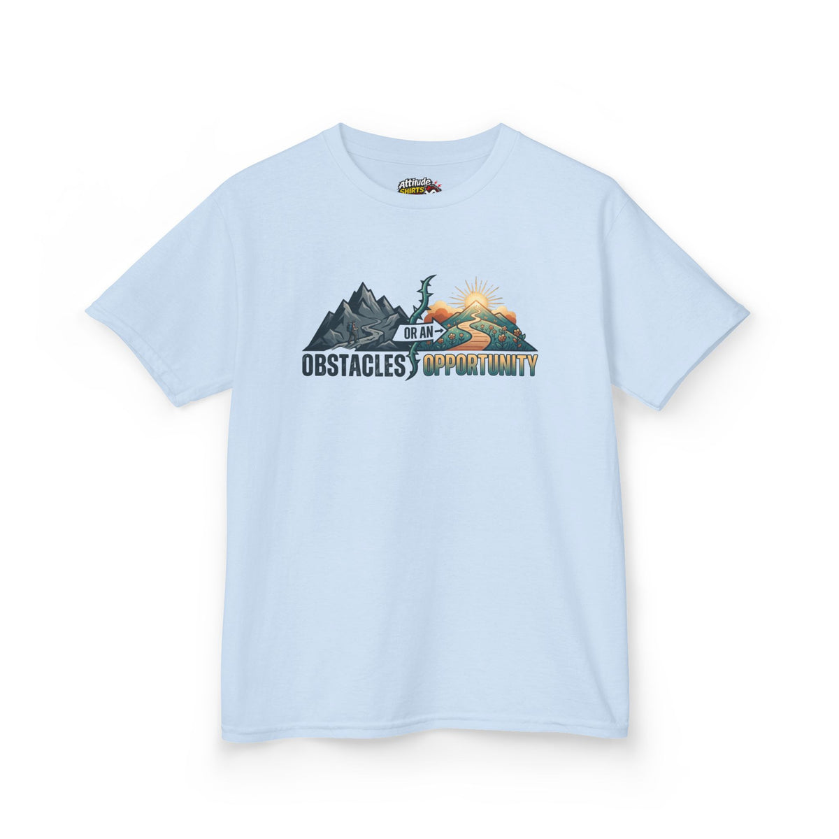 Color: Light Blue | Obstacle Or An Opportunity Kids Tee