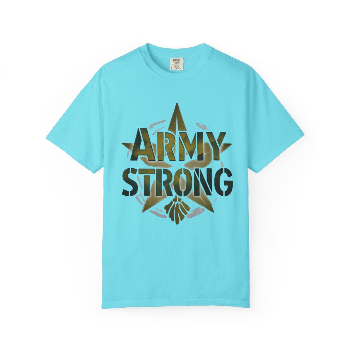 Color: Lagoon Blue | Army Strong-2 Unisex Garment-Dyed T-shirt
