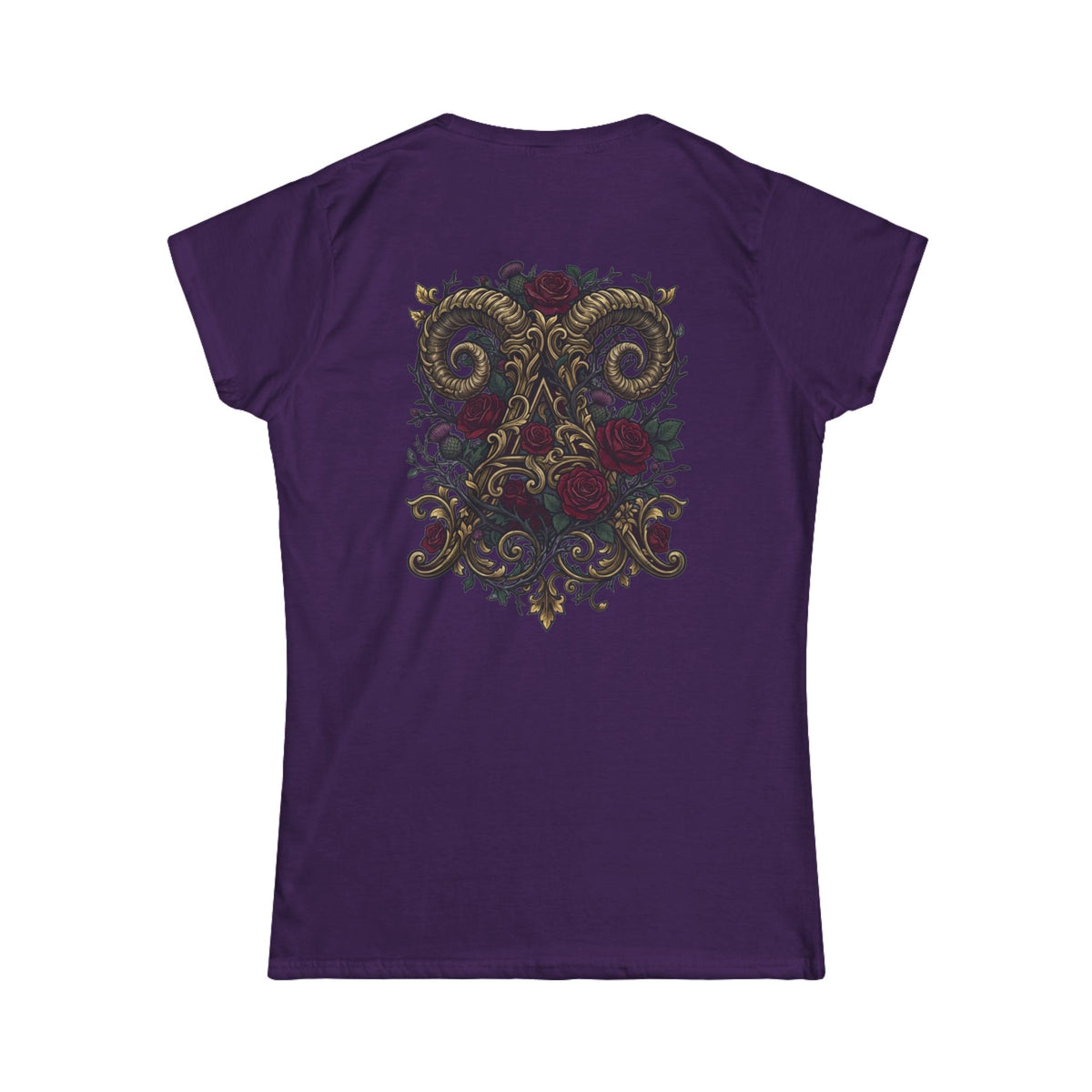 Color: Purple | Floral Monogram Aries Women's Tee