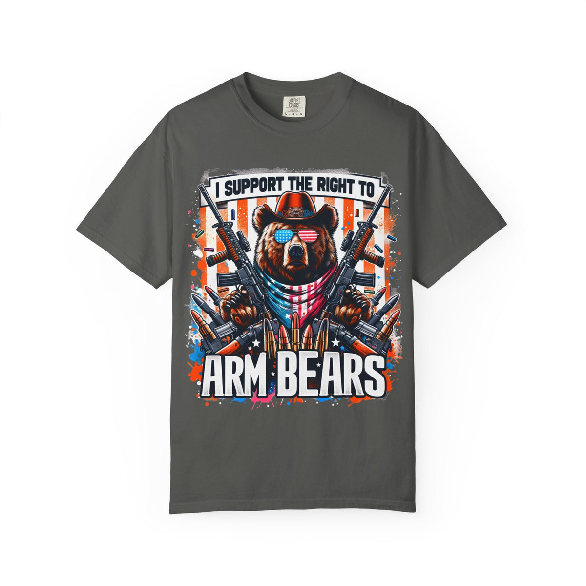 Color: Pepper | The Right to Arm Bears Unisex Garment-Dyed T-shirt