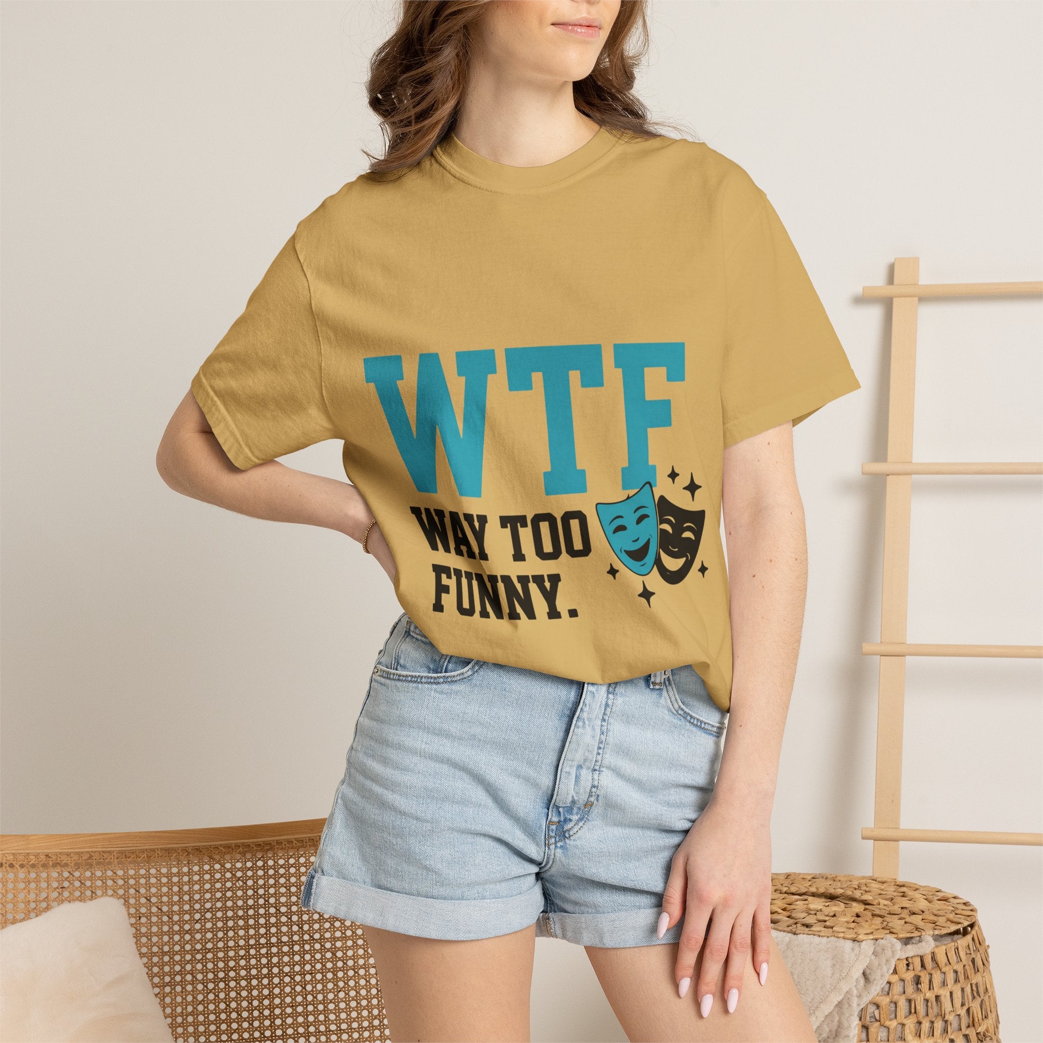 "WTF Way Too Funny - Black" Unisex Garment-Dyed T-shirt
