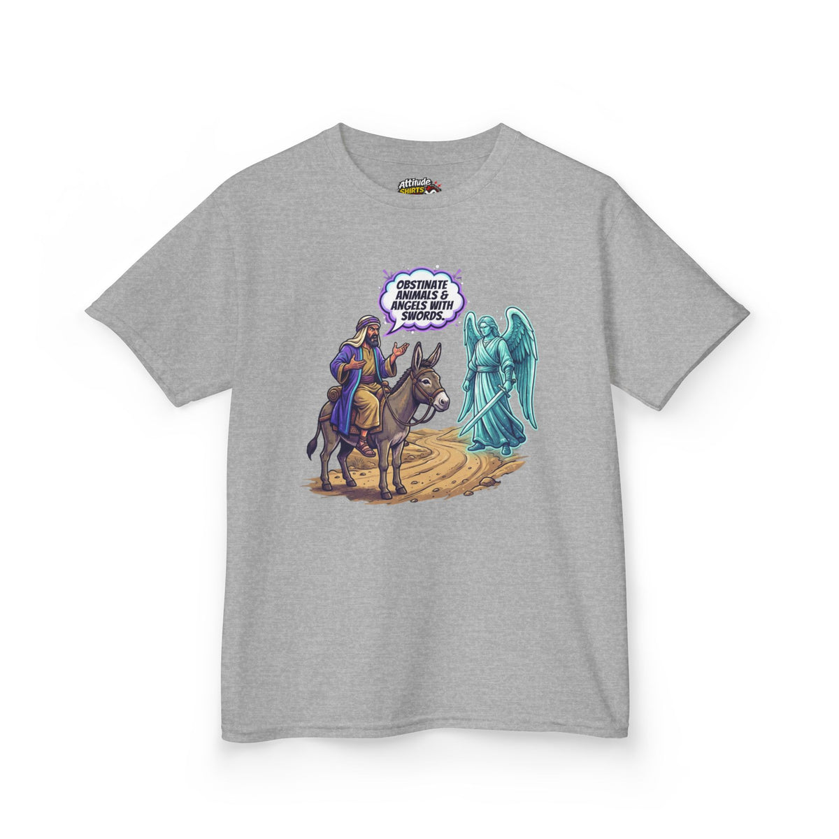 Color: Sport Grey | Good Book Series Obstinate Animals & Angels With Swords Kids Tee