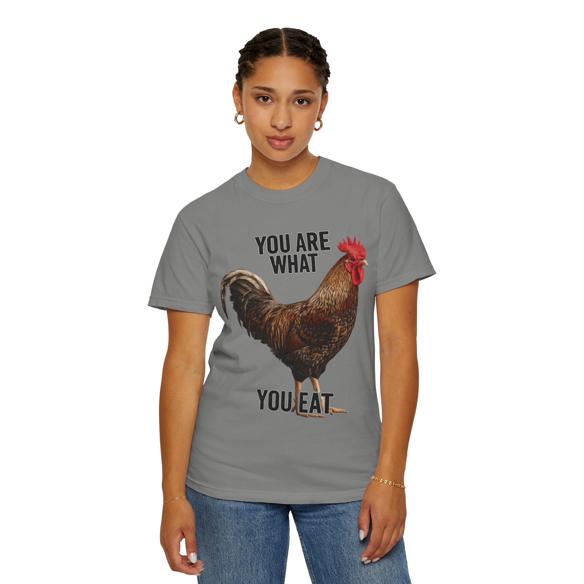 "You Are What You Eat Rooster 1" Unisex Garment-Dyed T-shirt