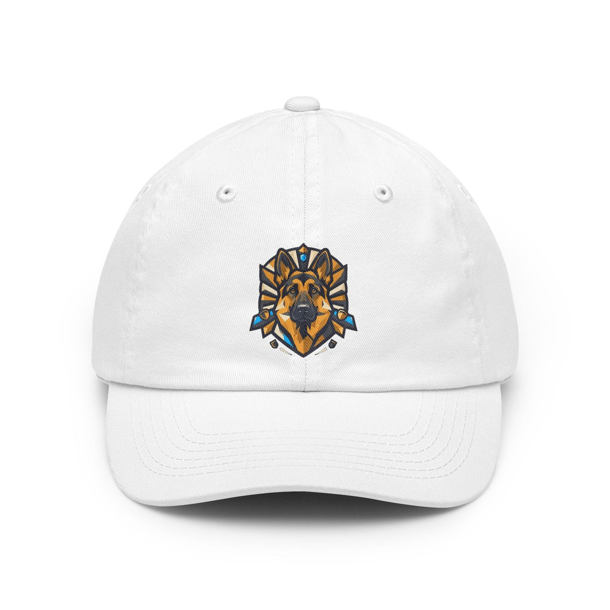 Color: White | German Shepherd Guardian Loyal Brave Dad Hat — Graphic