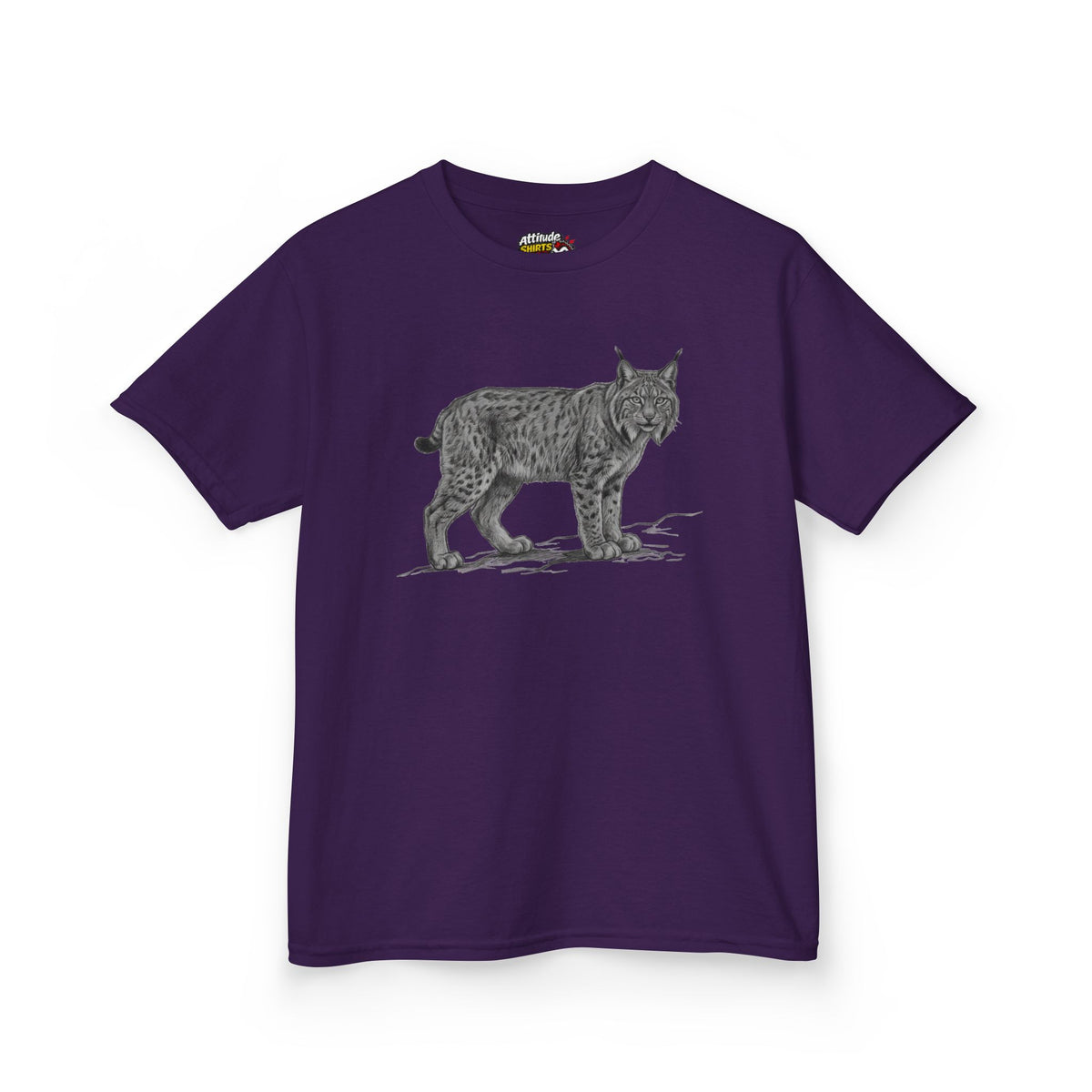 "Pencil Sketch Art Lynx" Kids Tee