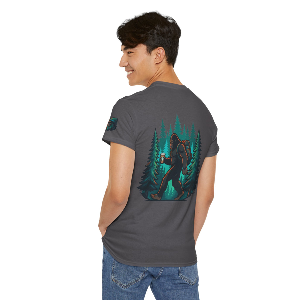 Color: Charcoal | Bigfoot-Sasquatch (North America) Premium Graphic Tee