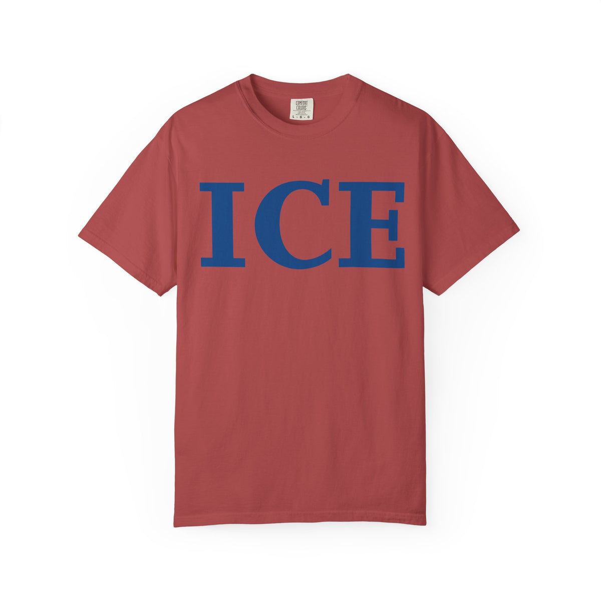 Color: Crimson | ICE LOGO Unisex Garment-Dyed T-shirt