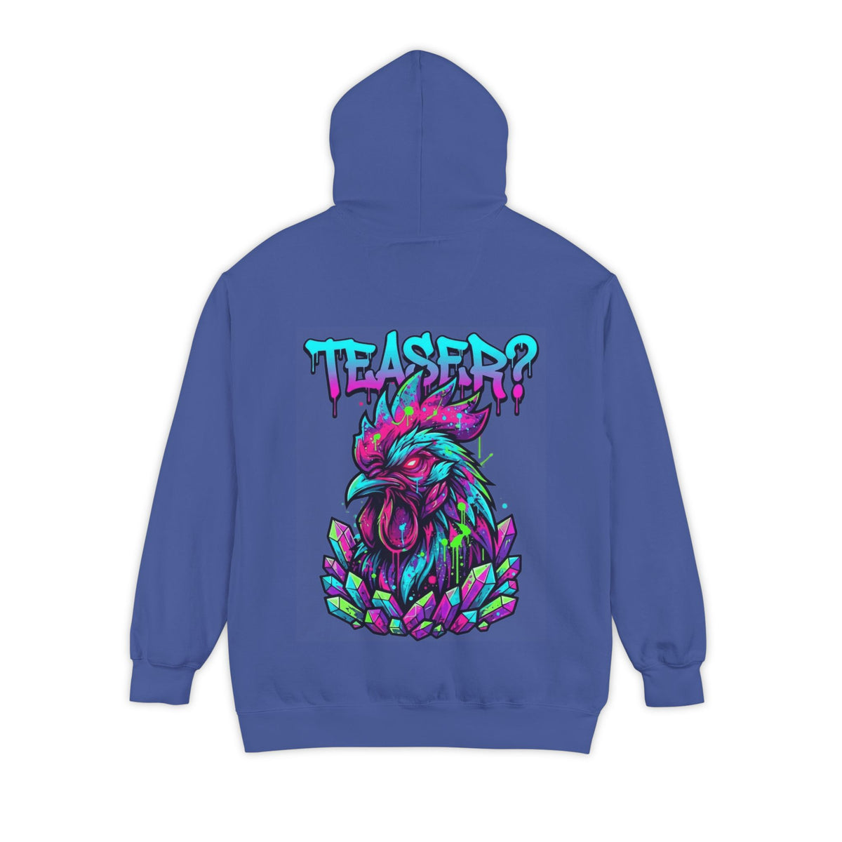 Color: Flo Blue | Cock Teaser Garment-Dyed Hoodie